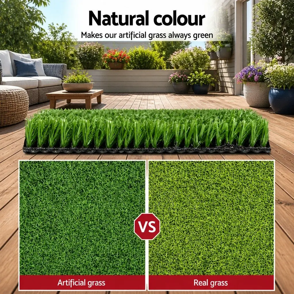 Artificial Grass Synthetic Turf 2x5m Olive Lawn 10SQM Realistic Fake Grass Roll