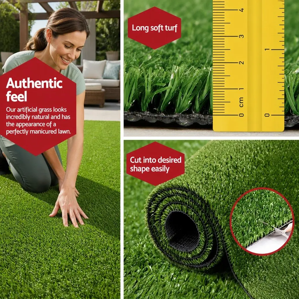 Synthetic Turf Artificial Grass 2m x 5m Olive Green 17mm Pile Realistic Lawn for Garden Landscaping
