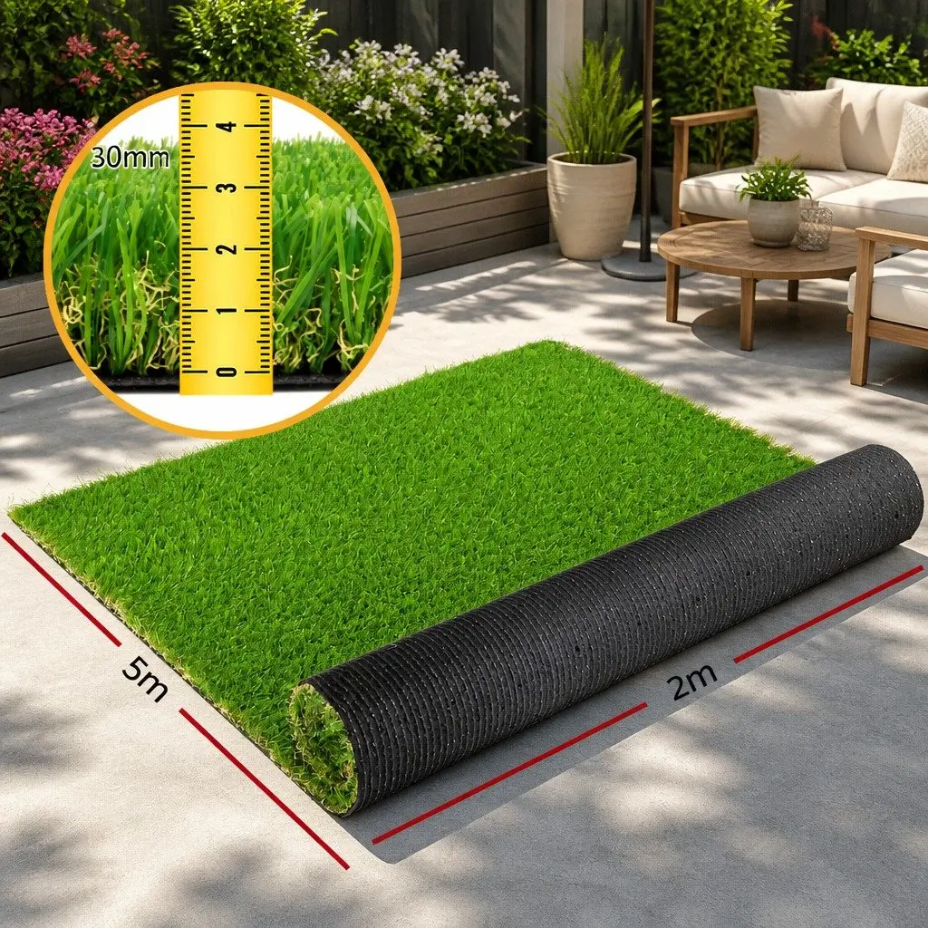 Synthetic Grass Turf Polyethylene 30mm Thick 2m x 5m Green