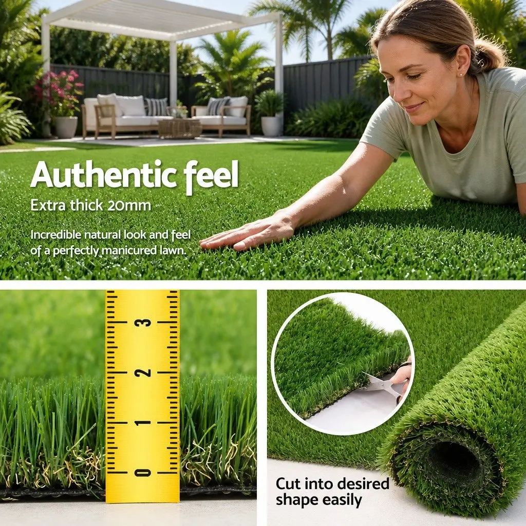 Artificial Grass Synthetic Turf Polyethylene 30mm 2m x 5m Four Tone Green
