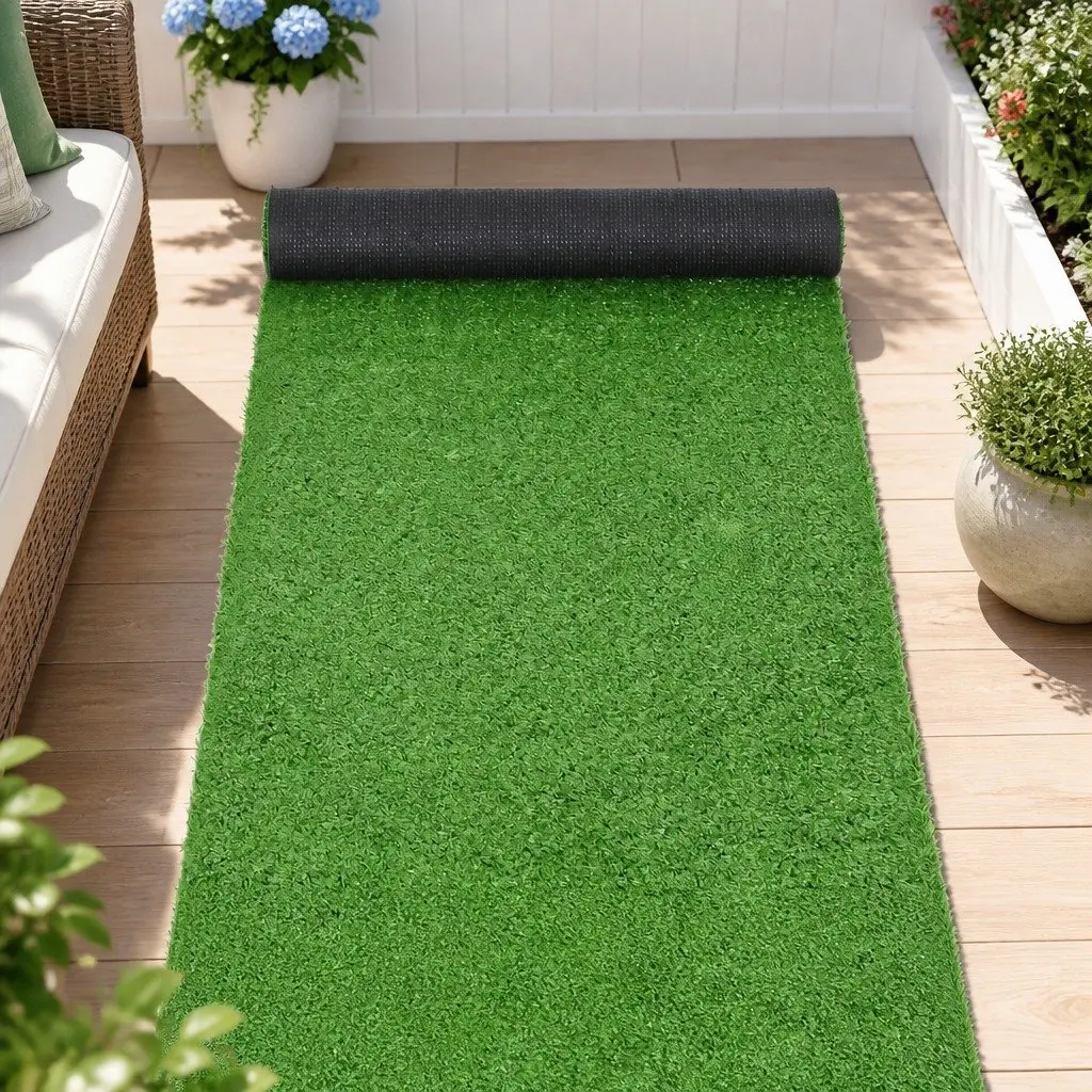 Olive Synthetic Grass Turf Rug 15mm for Indoors & Outdoors