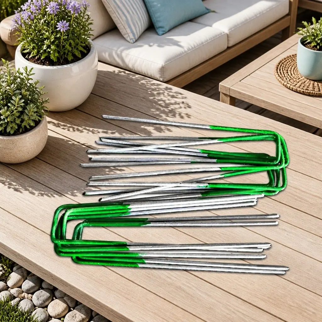 Synthetic Grass Pins 200pcs U-Shape Pegs Artificial Turf Lawn Garden Weed Mat