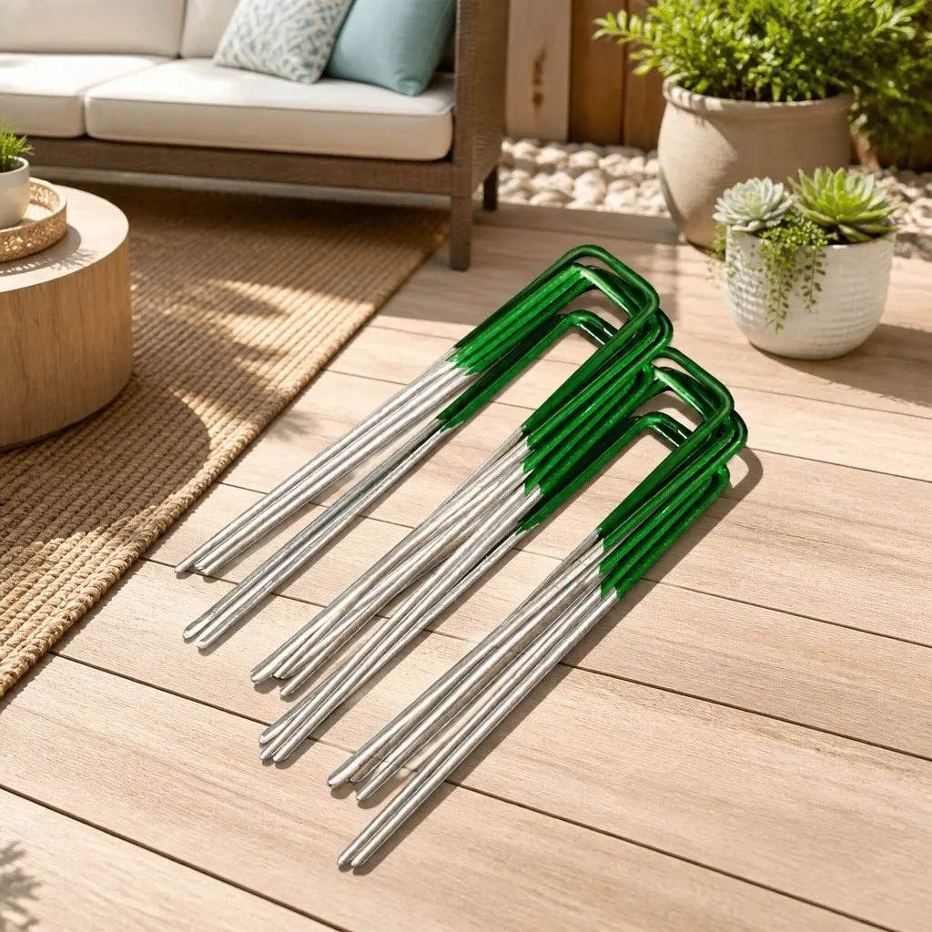 Synthetic Grass Pins 200pcs U-Shape Pegs Artificial Turf Lawn Garden Weed Mat