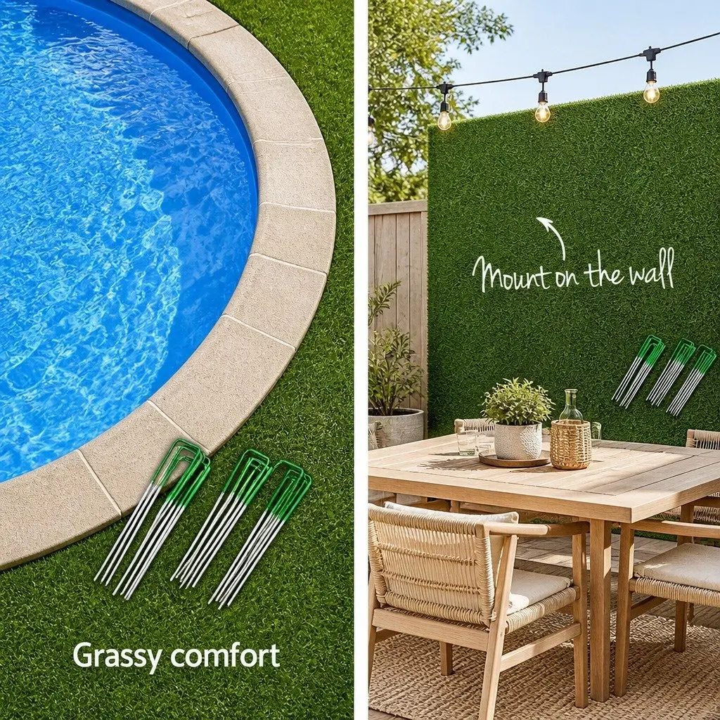 Synthetic Grass Pins Galvanized Steel 150mm Green U-Shape Pegs