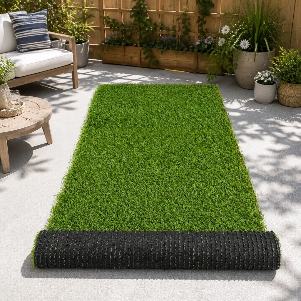 Artificial Grass Synthetic Turf 30mm Pile Height 2m x 5m Green Beige Dark Green