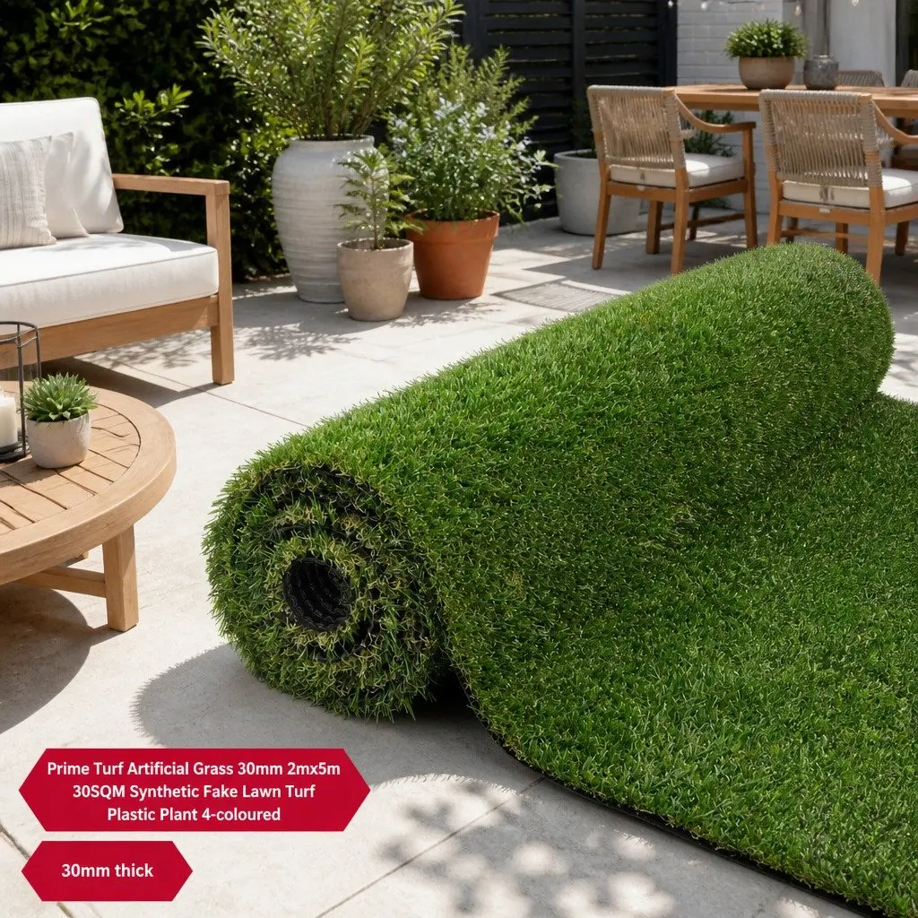 Artificial Grass Synthetic Lawn Turf 30mm Thick Green Multi-Tone 2m x 5m