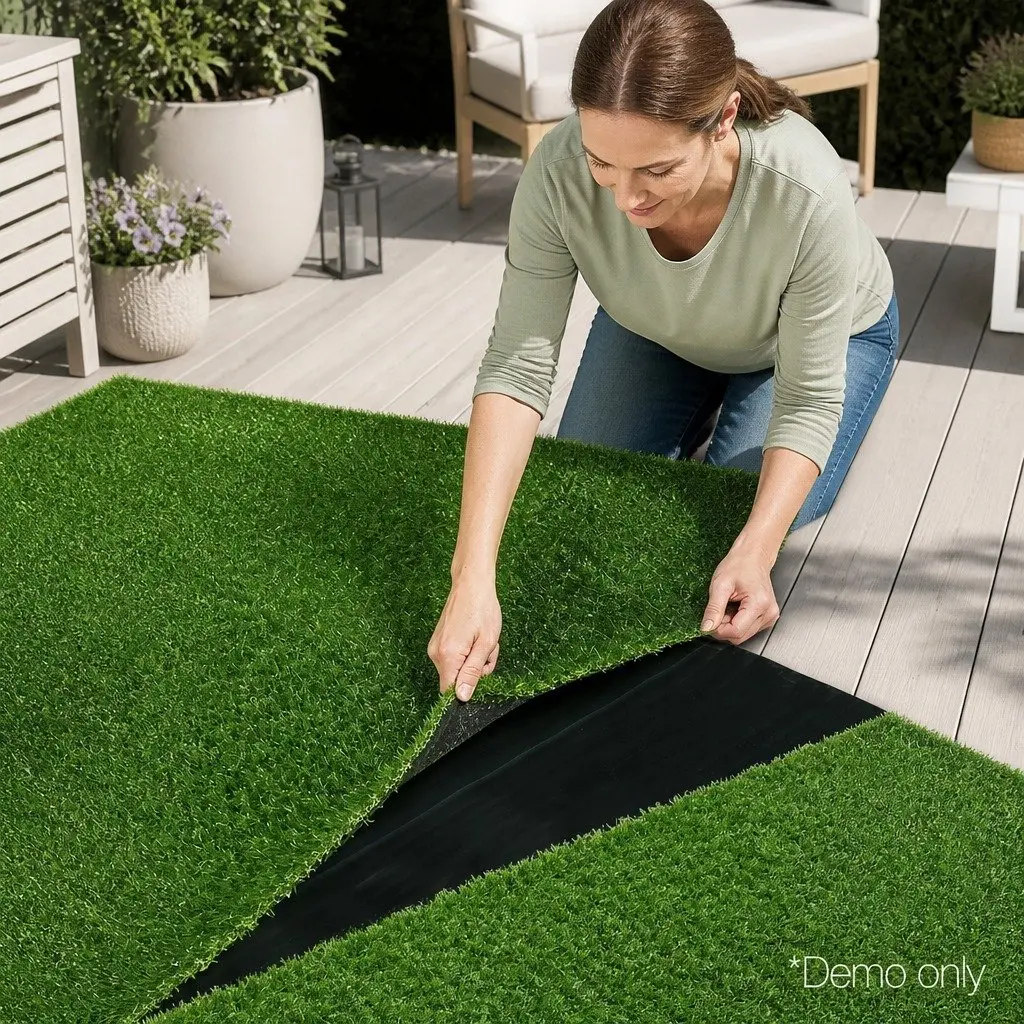 Artificial Grass Tape Non-Woven Fabric 15cm x 10m Olive Self-Adhesive Synthetic Turf Joining Weed Mat