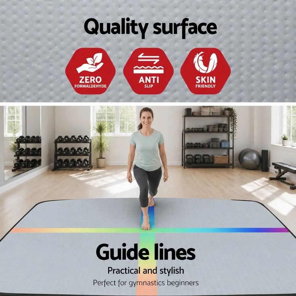 Air Track Mat Inflatable 3M Gymnastics Pad 1000-Denier Double-Wall Fabric Anti-Slip Wear-Resistant Surface
