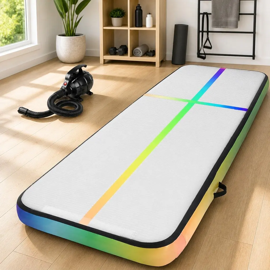 Air Track Gymnastics Mat Inflatable 4M Exercise Pad Multiple Colours