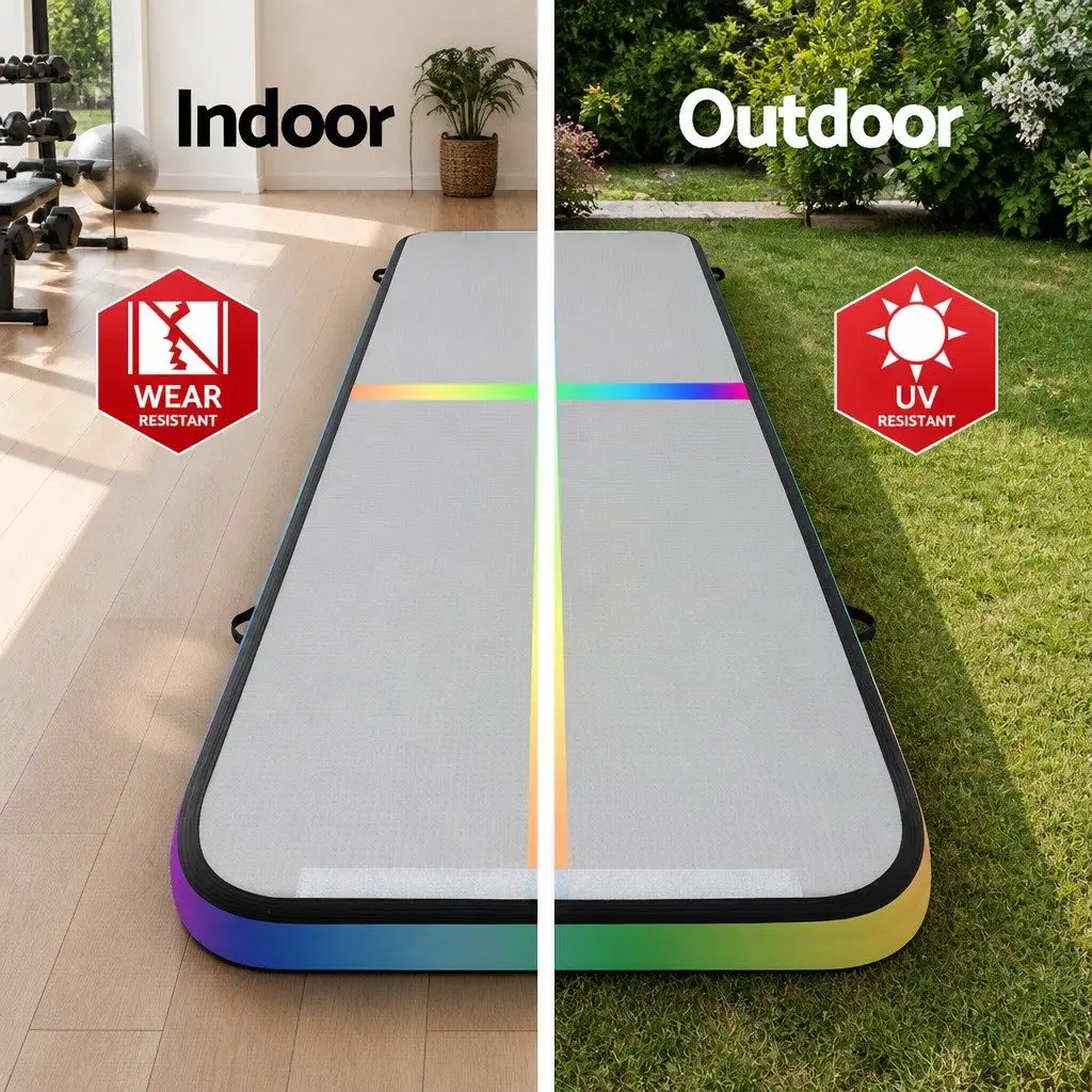 Air Track Inflatable Gymnastics Mat 4M 1000-Denier Fabric Anti-Slip Multiple Colours