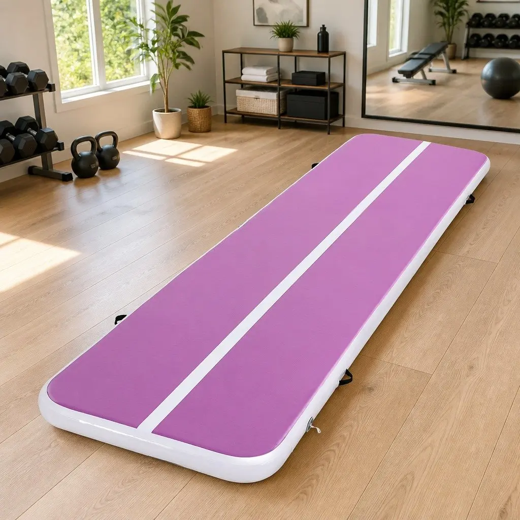 Air Track Mat Inflatable 4M Gymnastics Tumbling Cheerleading Purple