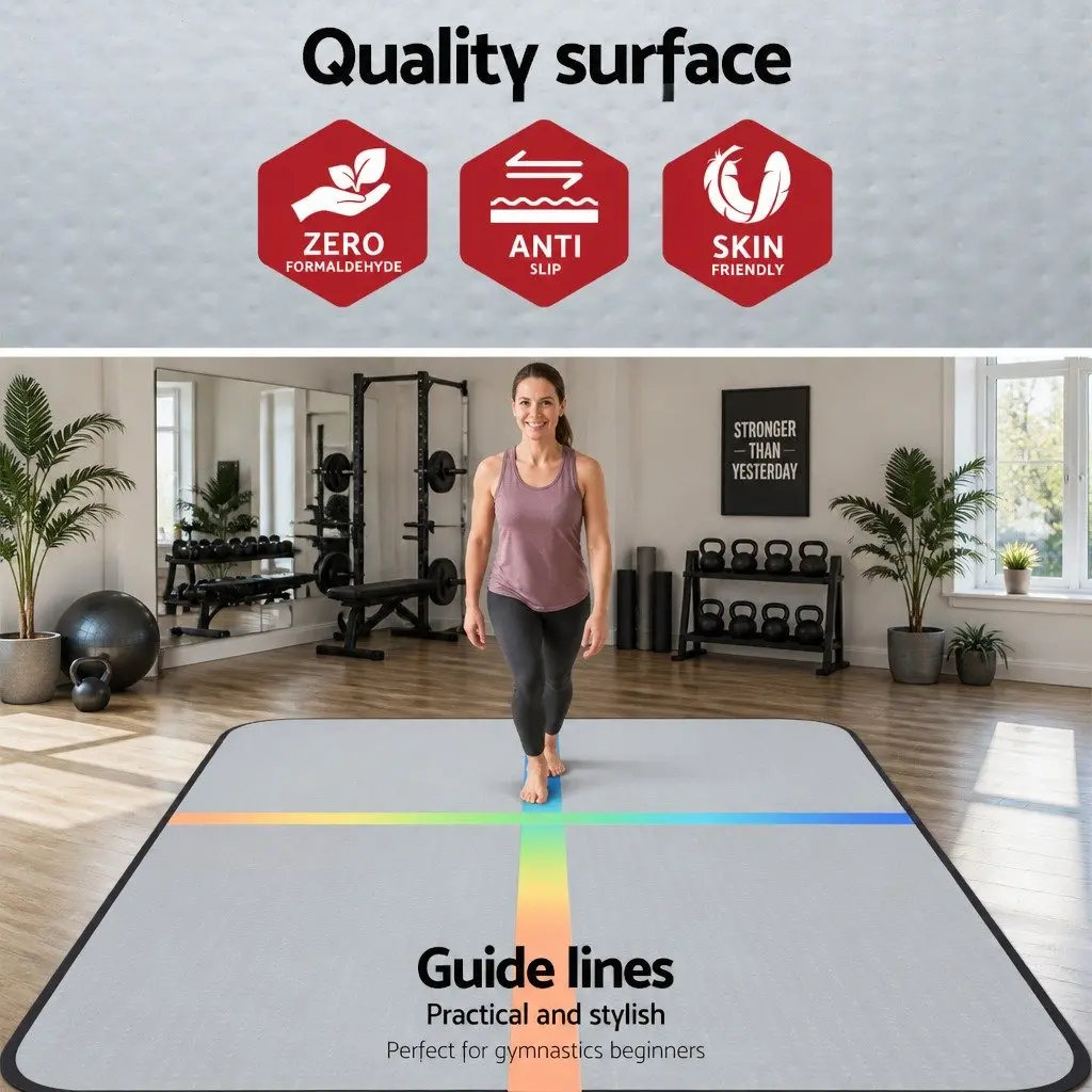 Air Track Mat Inflatable 4M Gymnastics Cheerleading Training Exercise Multiple Colours