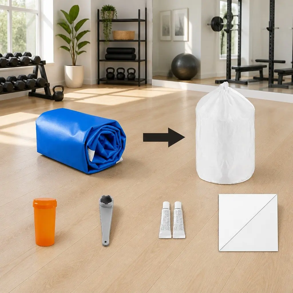 Inflatable Air Track Mat 1000-denier Double-wall Fabric 5m x 1m Blue White