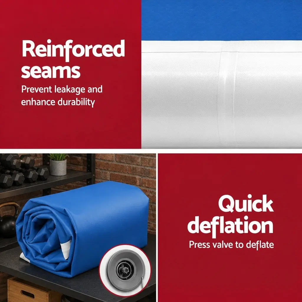 Inflatable Air Track Mat 1000 Denier Double Wall Fabric 6m x 1m Blue