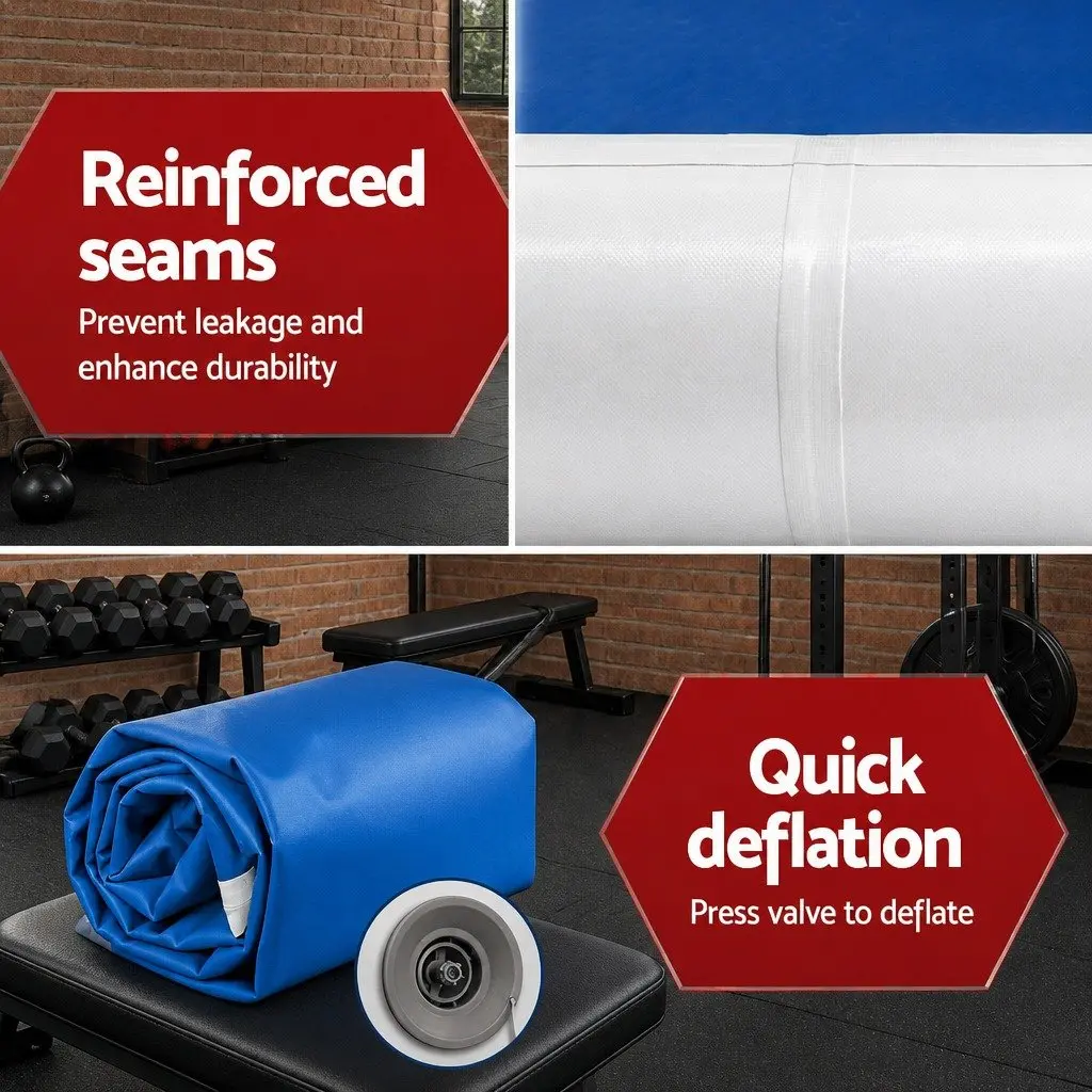 Inflatable Air Track Mat 1000 Denier Double Wall Fabric 6m x 1m Blue