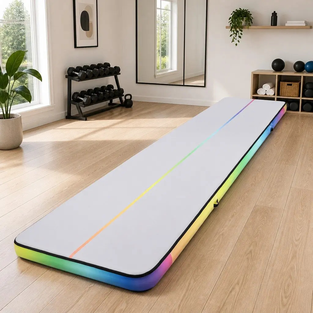 Air Track Mat 6M Double-Wall Fabric Inflatable Gymnastics Tumbling Training Multicolour or Black
