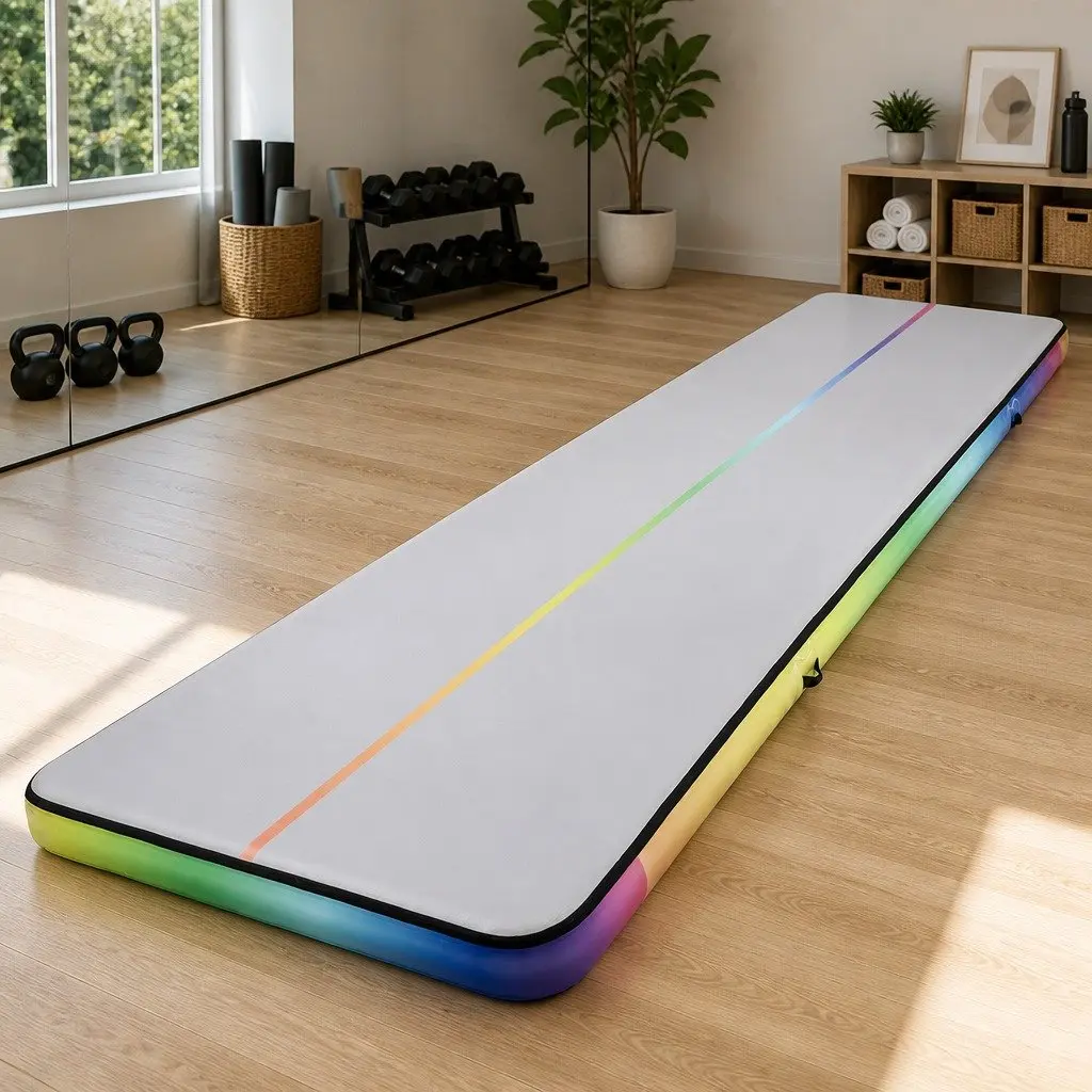 Air Track Mat 6M Inflatable Gymnastics Tumbling Training 1000 Denier Double Wall Fabric Multicolour