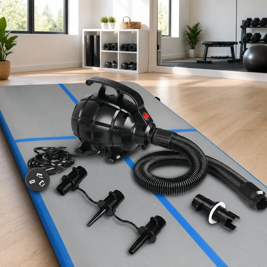 Electric Air Pump 500W Black for Inflatable Gymnastics Mat Tumbling Airtrack Home Fitness