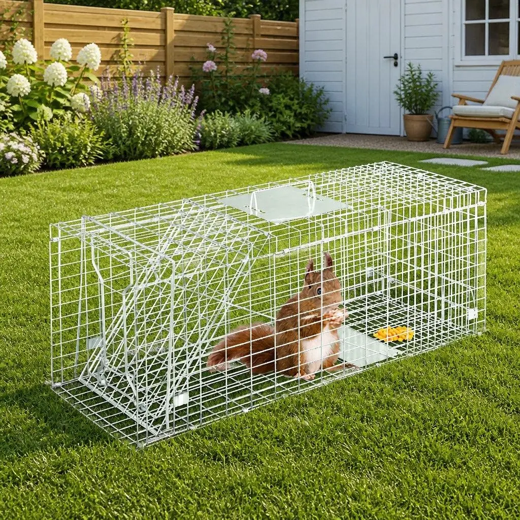 Animal Trap Cage Galvanised Iron 79x28cm Silver