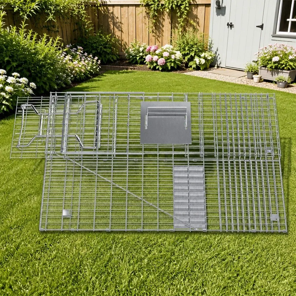 Animal Trap Cage Galvanised Iron 79x28cm Silver