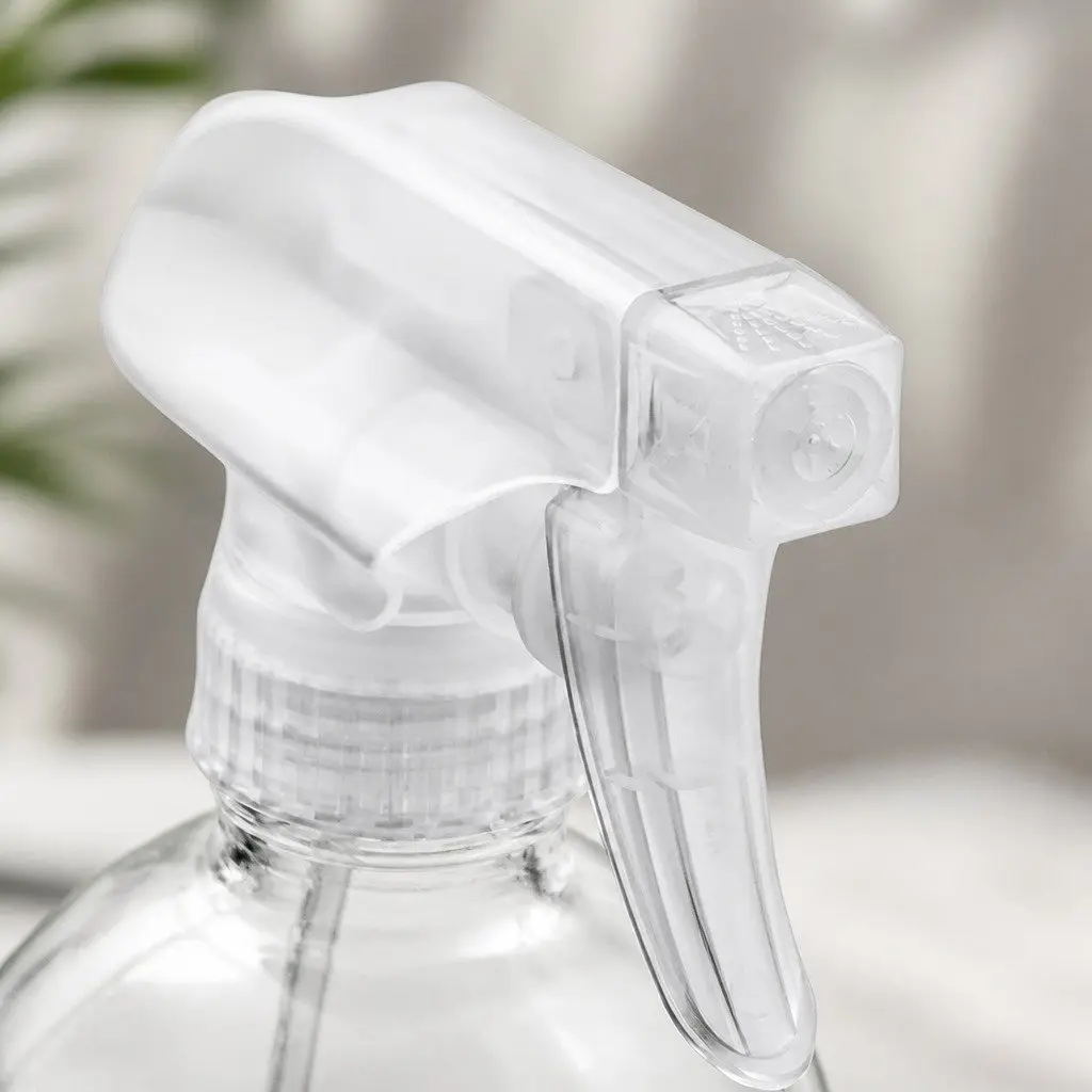 500ml Clear Glass Spray Bottles Ergonomic Trigger Nozzle 4 Piece