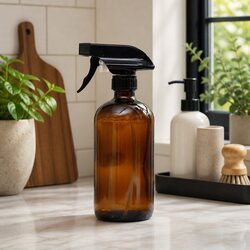 6 x 500ml Amber Glass Spray Bottles with Trigger Nozzle Fine Mist Stream