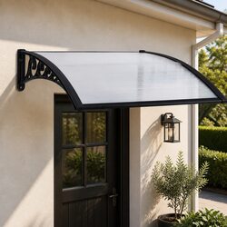 Sturdy Window Door Awning 0.8M x 1M Transparent Canopy