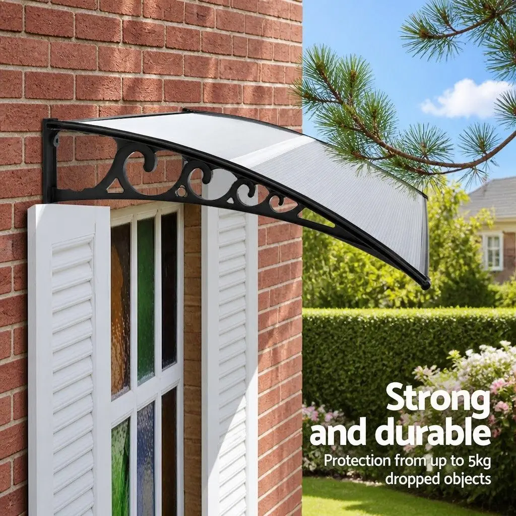 Window Door Awning 0.8M x 1M Transparent Canopy