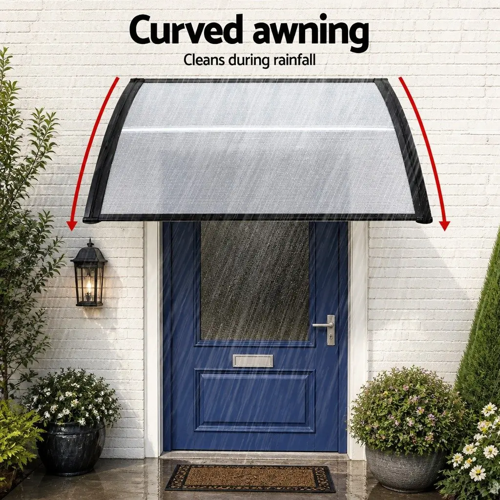 Window Door Awning 0.8M x 1M Transparent Canopy