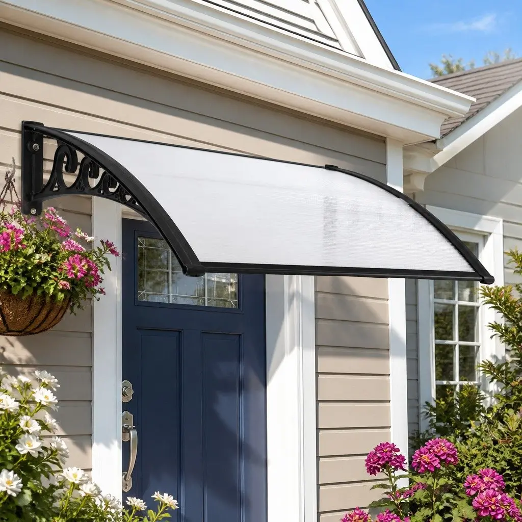 Window Door Awning 0.8M x 1M Transparent Canopy