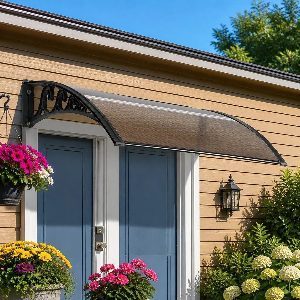 Awning PC Panel 0.8m x 1m Brown with Black Brackets