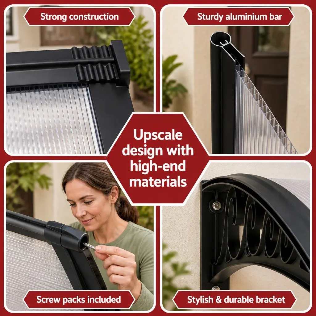 0.8m x 3m Window Door Awning with PC Panel