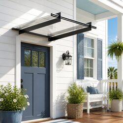 Stylish 1m x 1m Metal Frame Awning with Polycarbonate Panel