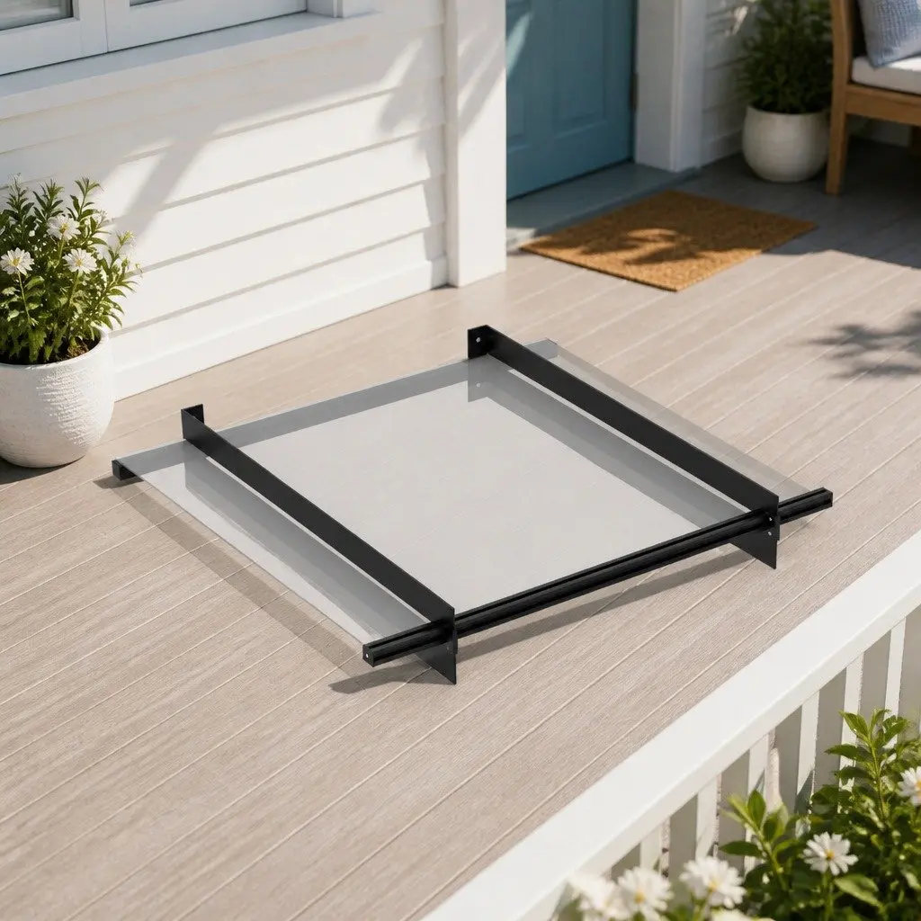 Awning Canopy Polycarbonate Panel 1m x 1m Transparent Metal Frame