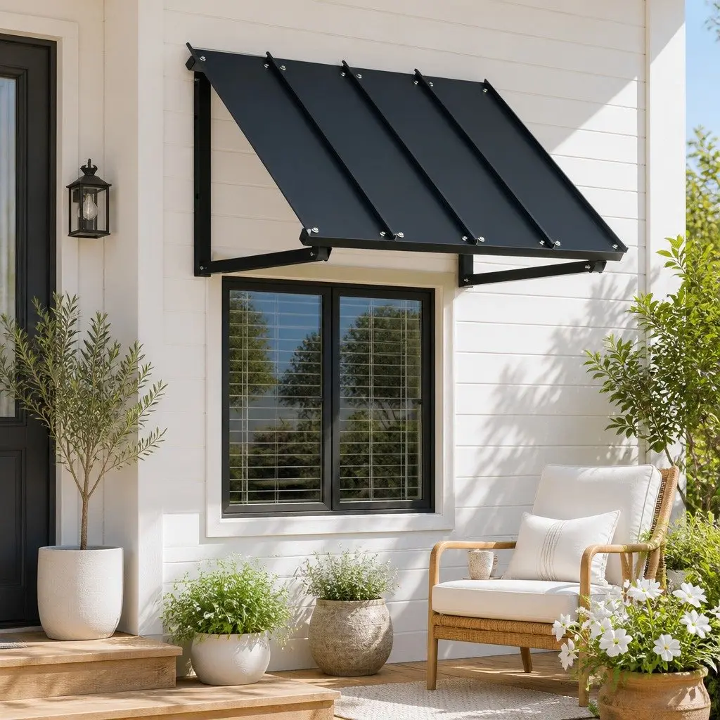 Awning Metal 1m x 1.2m Black Frame