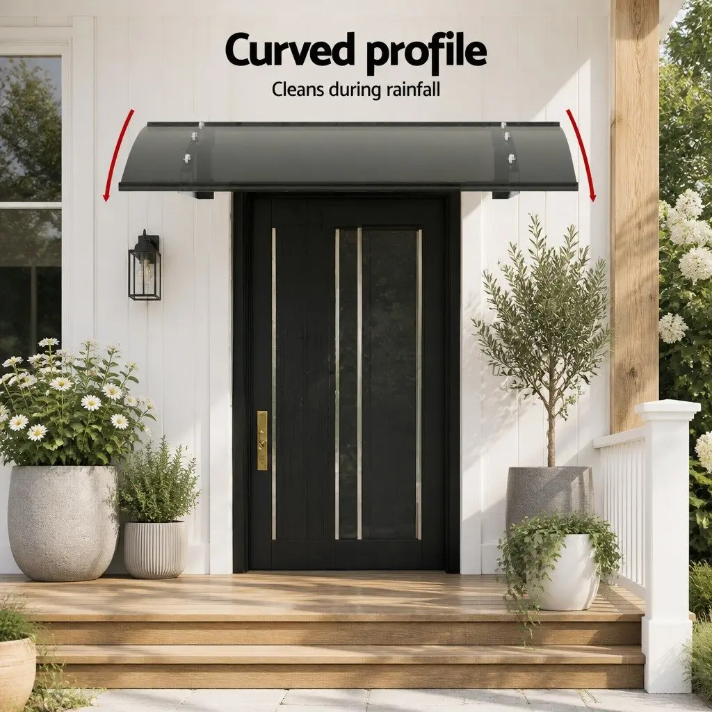 Grey Polycarbonate Window Door Awning 1m x 1m