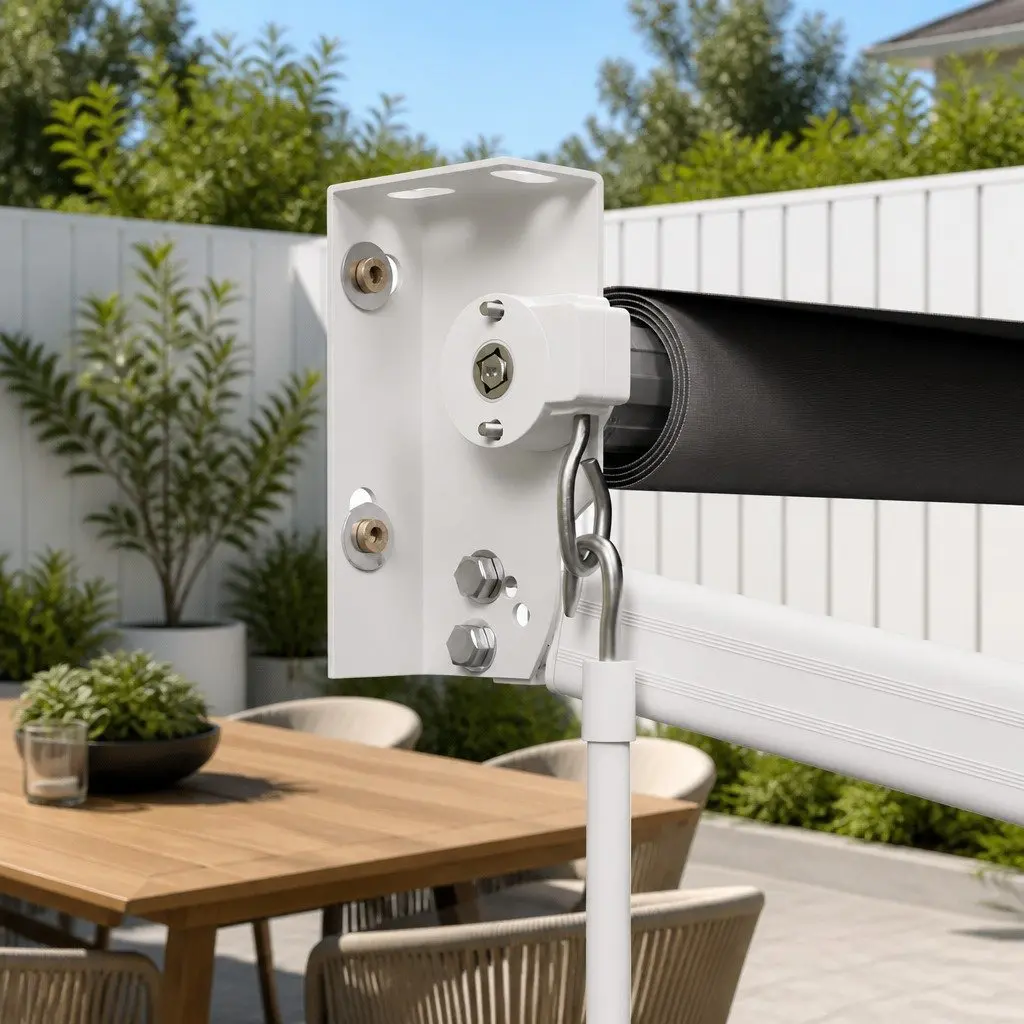 Manual Retractable Folding Arm Awning 2m x 1.5m Grey