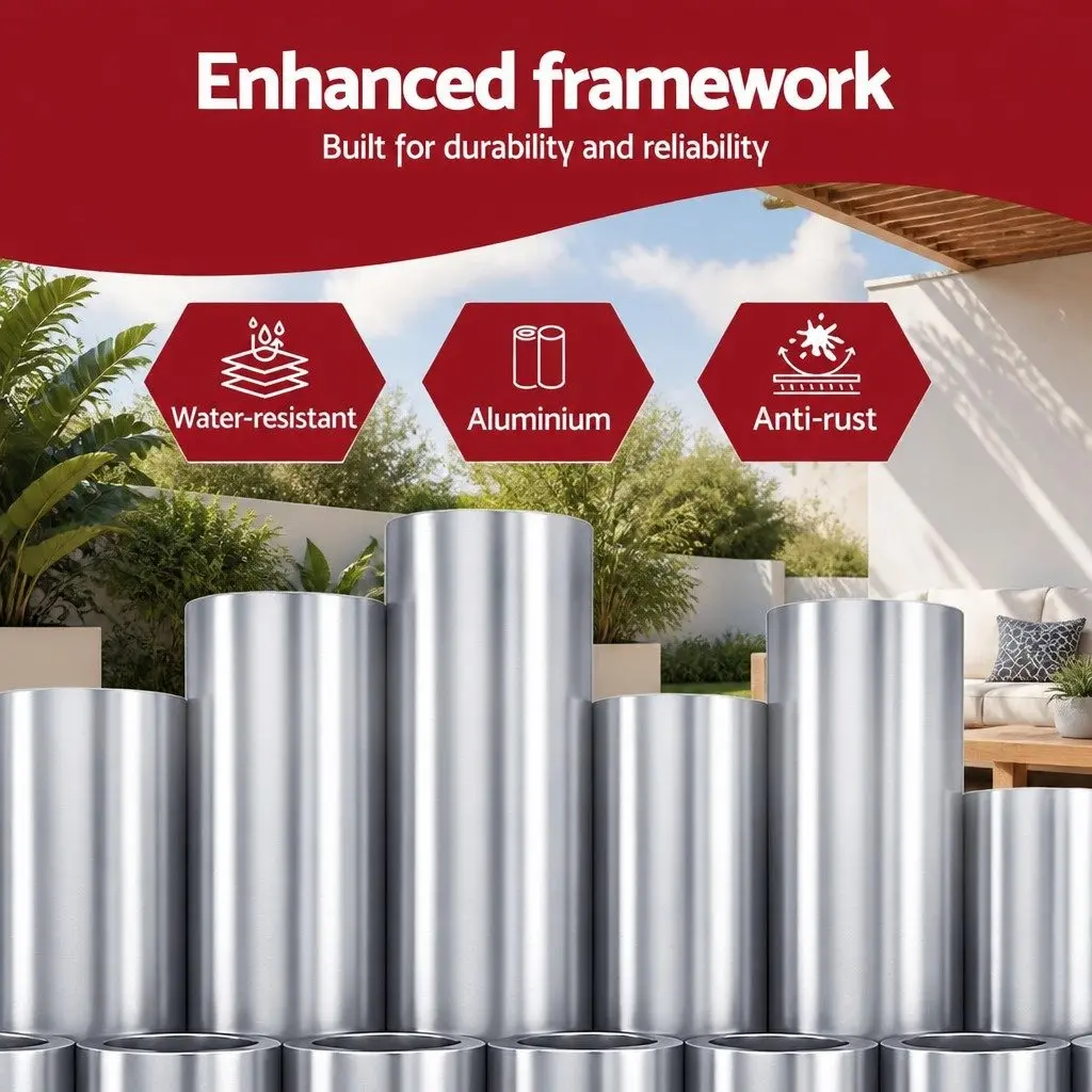 Folding Arm Awning Aluminium 3M X 2M Grey Polyester