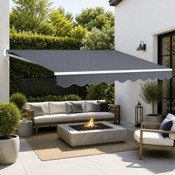 Manual Retractable Folding Arm Awning for Outdoor Spaces