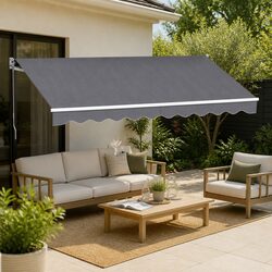Premium Folding Arm Awning with Robust Construction 3.5M x 2.5M Grey