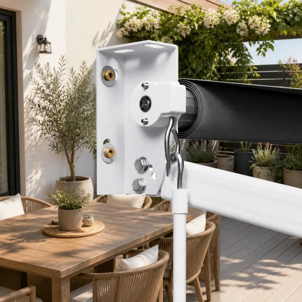 Folding Arm Awning Aluminium 4m x 3m Grey