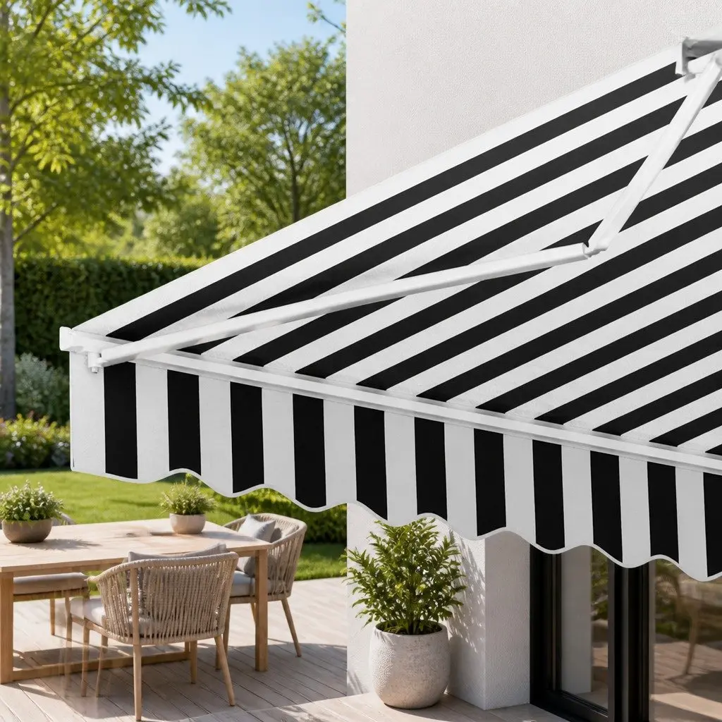 4m x 3m Manual Hand Crank Folding Awning for Outdoor Spaces