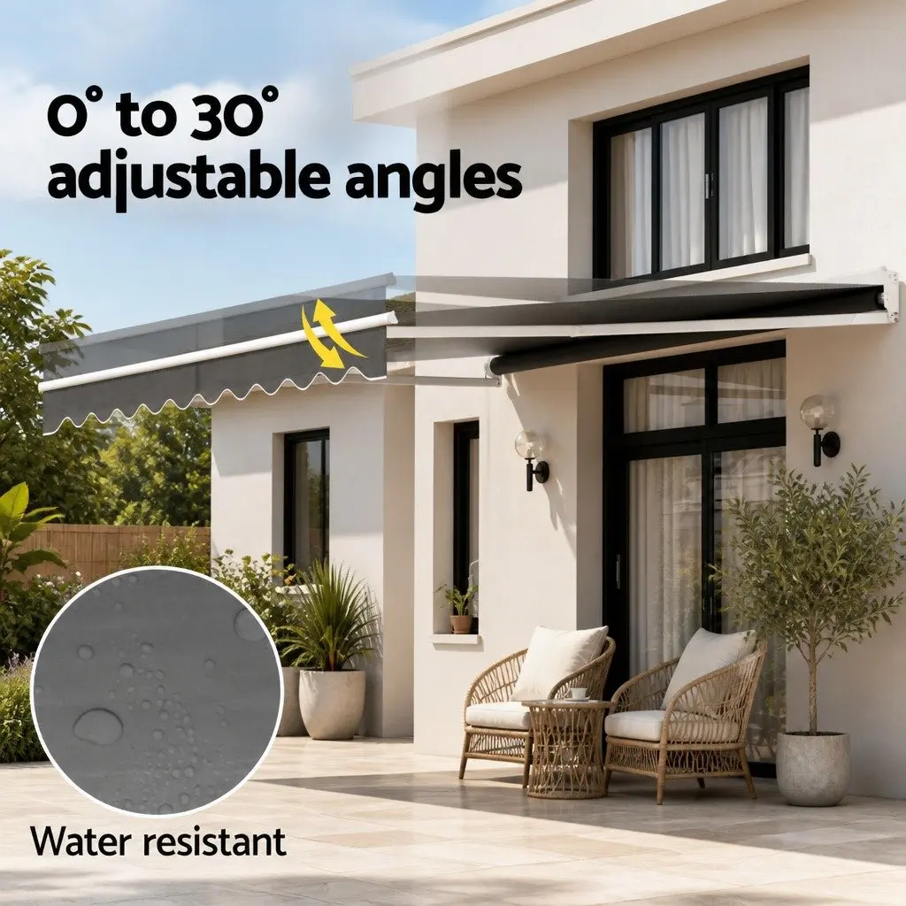 Folding Arm Awning 4.5m x 3m Grey
