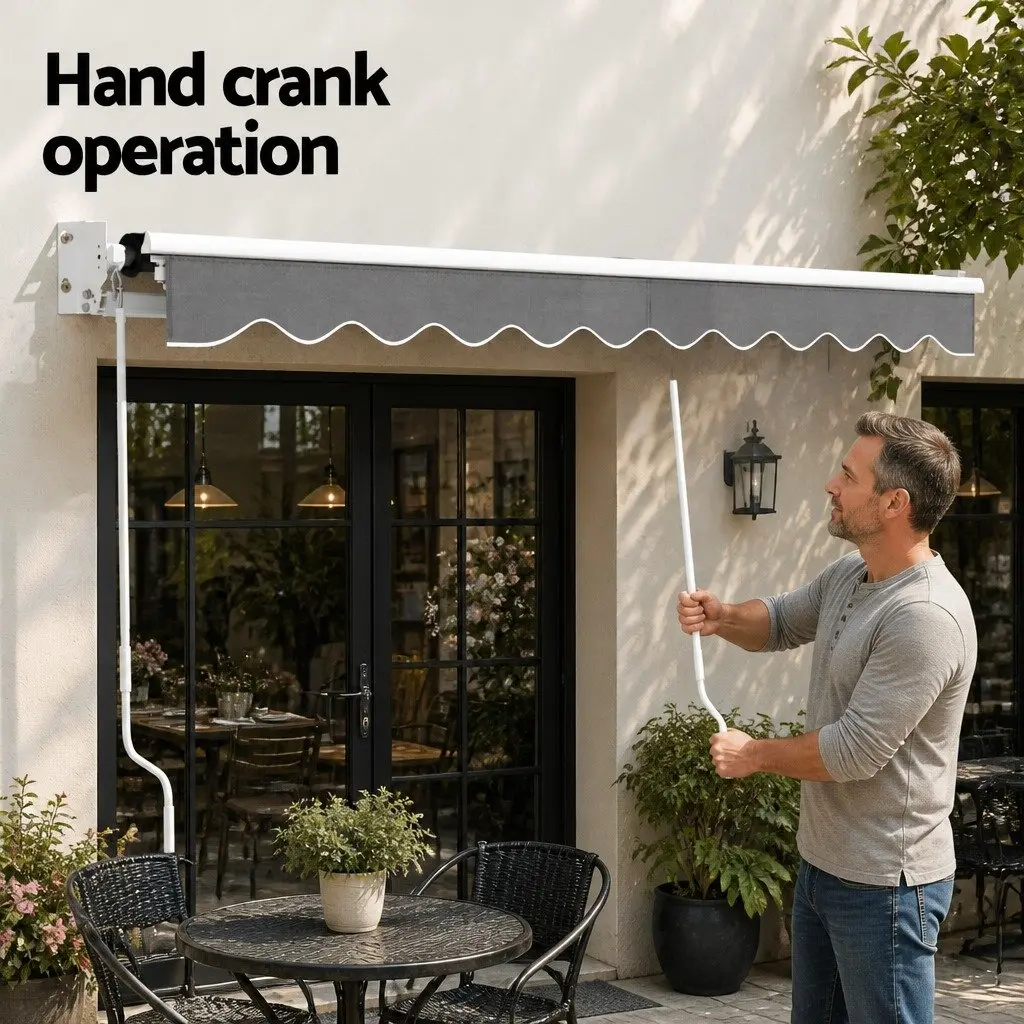 Folding Arm Awning 4.5m x 3m Grey