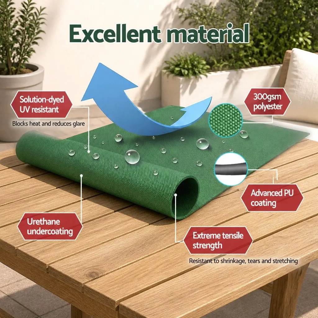Folding Arm Awning Aluminium 5m x 3m Dark Green