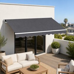 High-Quality 3M x 2M Grey Motorised Folding Arm Awning