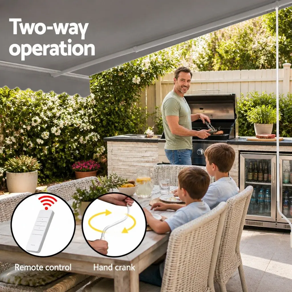 Motorised Retractable Awning 3m x 2.5m