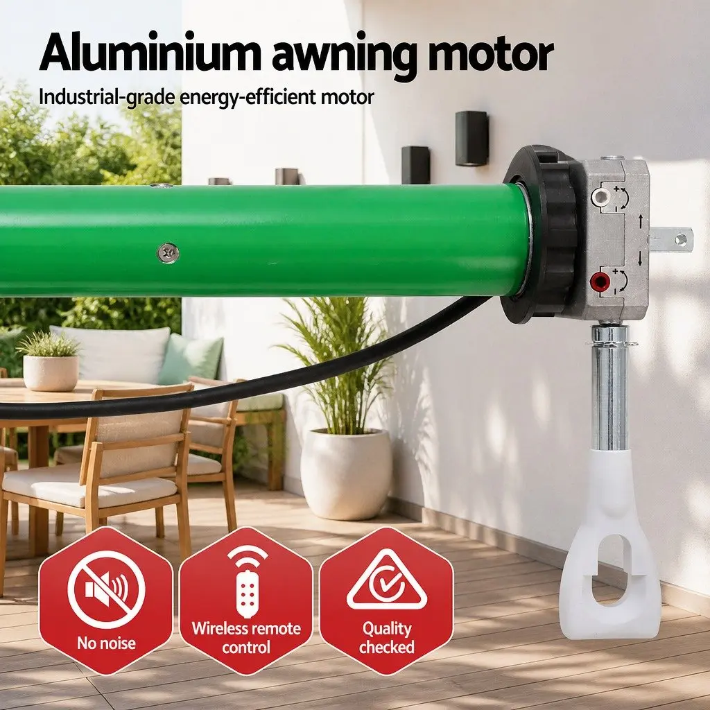 Motorised Remote Control Retractable Awning 4M x 3M Grey
