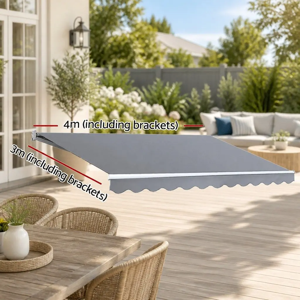Motorised 4M x 3M Folding Arm Awning