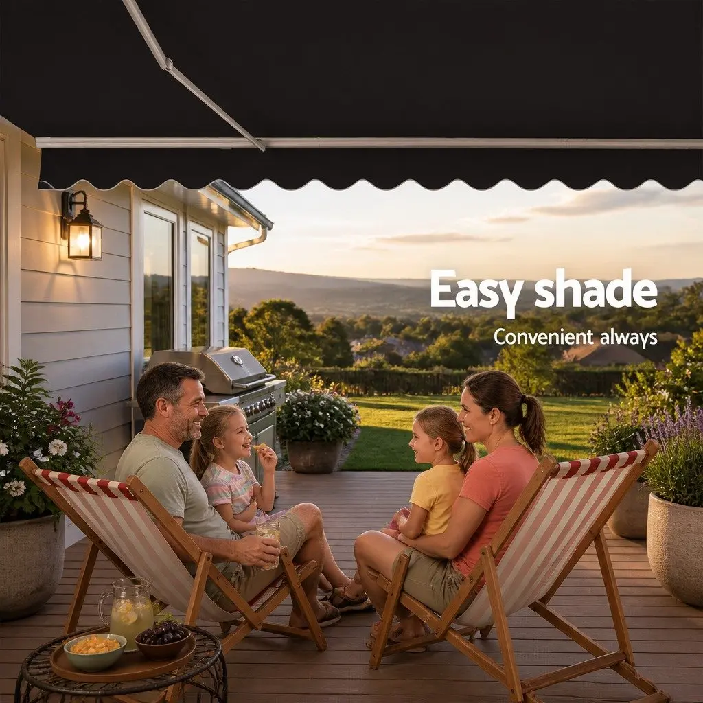 Motorised Retractable Awning 5m x 3m with Remote Control